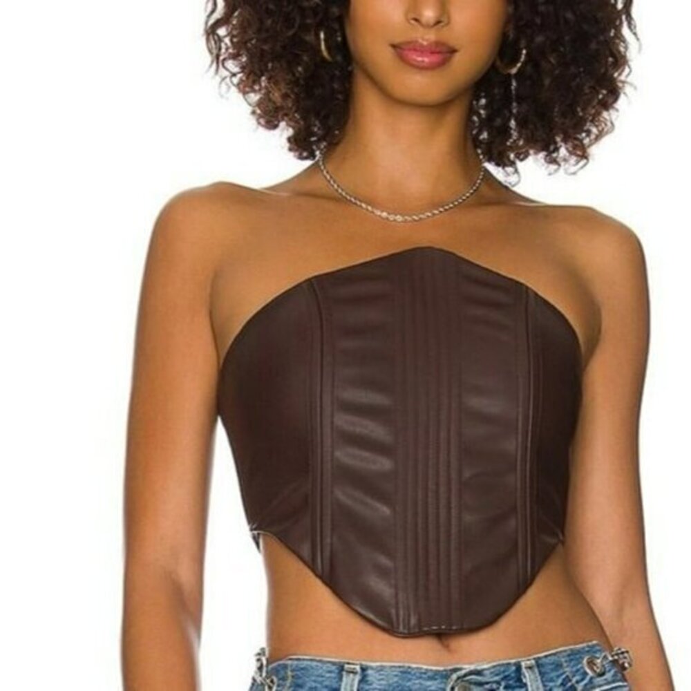 H:ours Calli Corset Top - Dark Brown